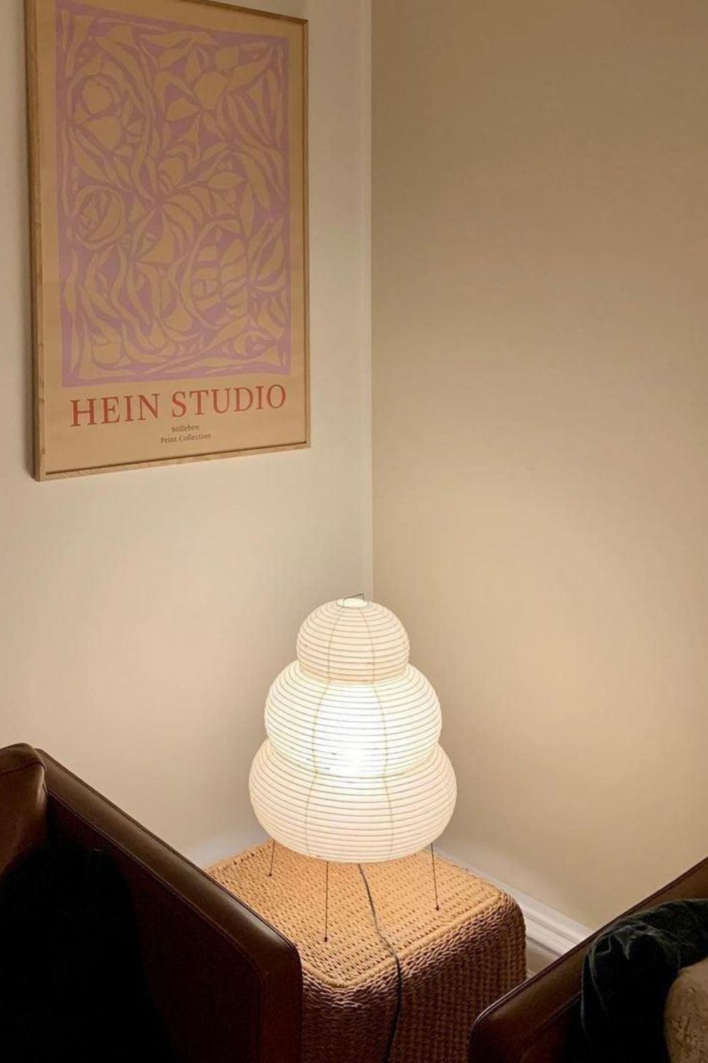 Tafellamp van Washi Papier met Bamboe en Staal – Japanse Esthetiek, 58 cm Hoog 5