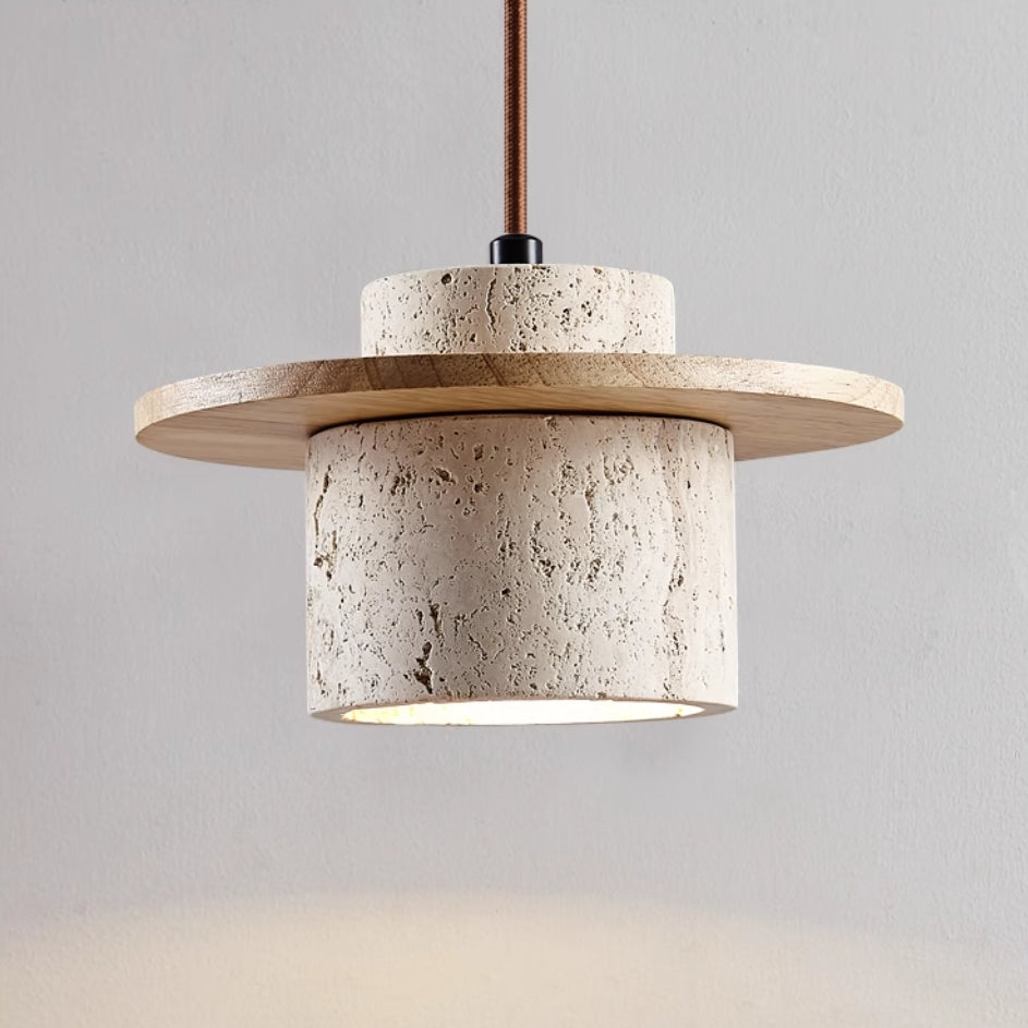 Travertijn Hanglamp voor Eettafel en Slaapkamer - Retro en Industrieel Ontwerp in Gele Grotsteen 5