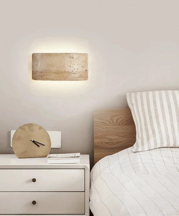 Travertijn Steen Wandlamp IP65 – Dimbare Muurlamp voor Binnen en Buiten Verlichting 2