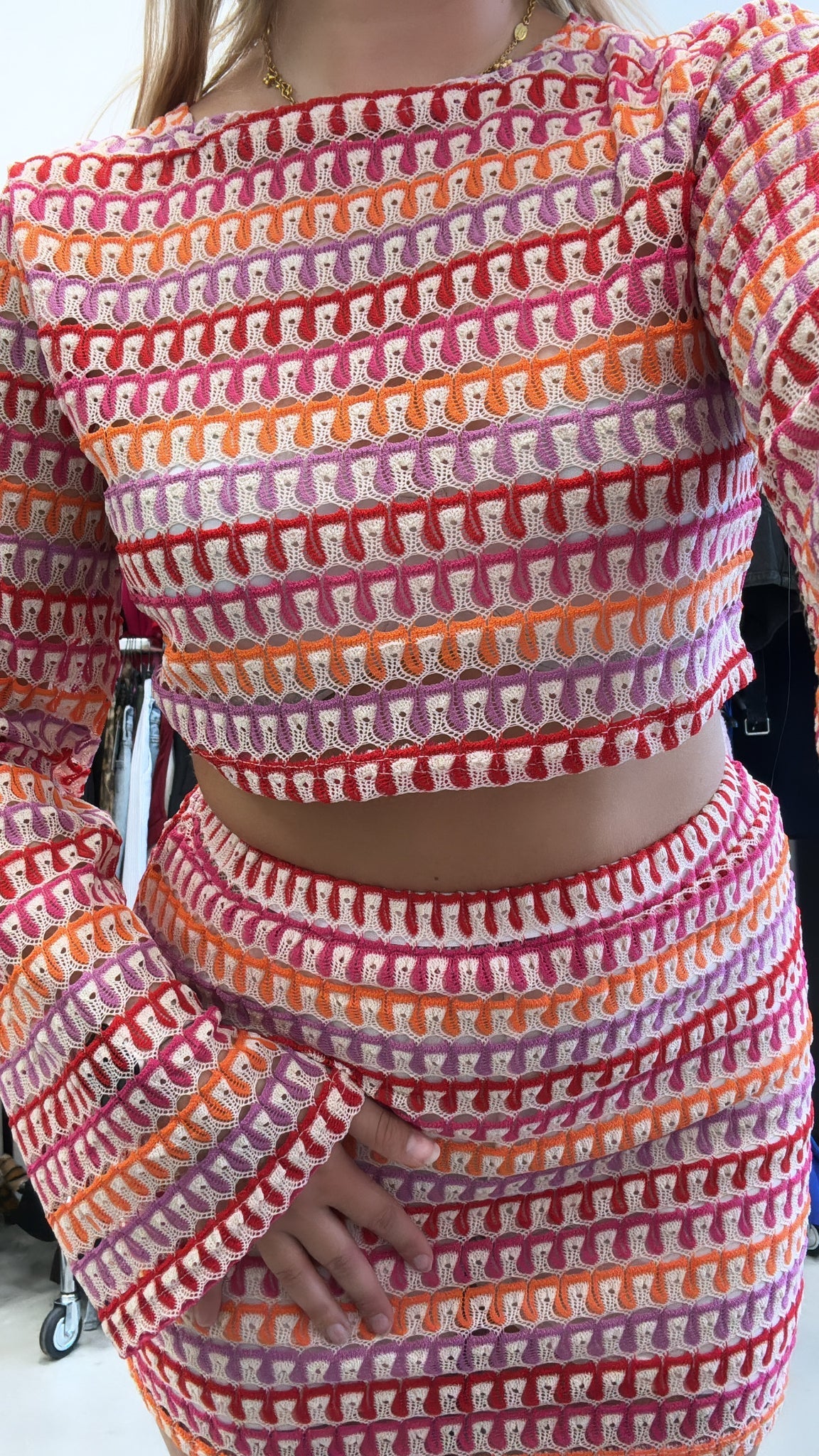 Tweedelige Set Dames met Crop Top en Hoge Taille Minirok Auralie