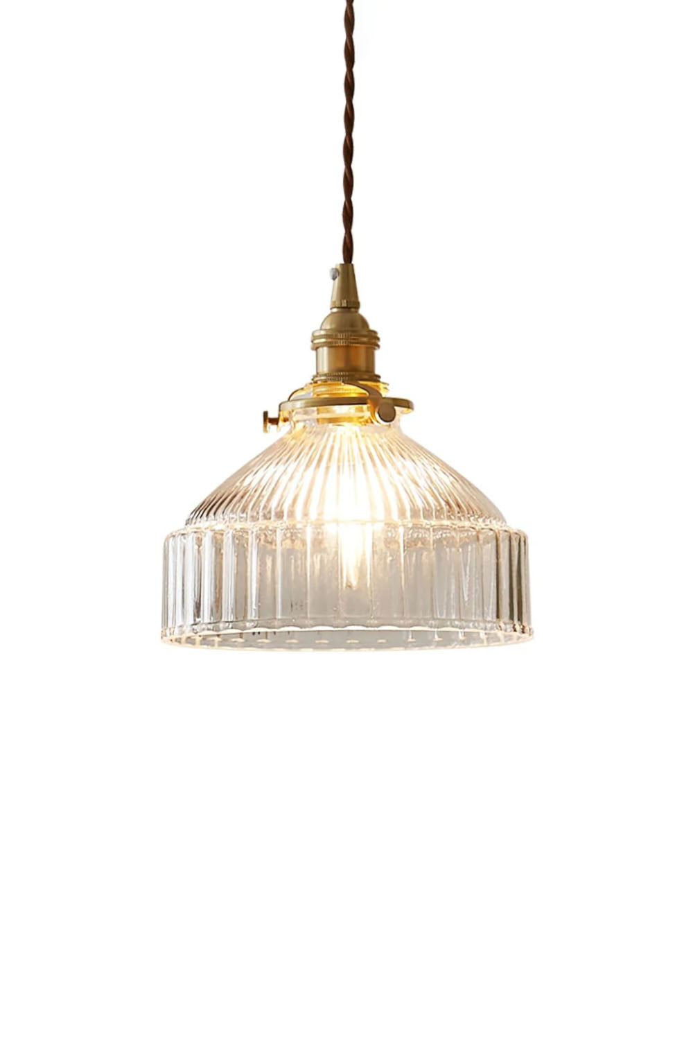 Vintage Hanglamp van Glas en Metaal – Elegante Woonkamer en Slaapkamer Lamp 1