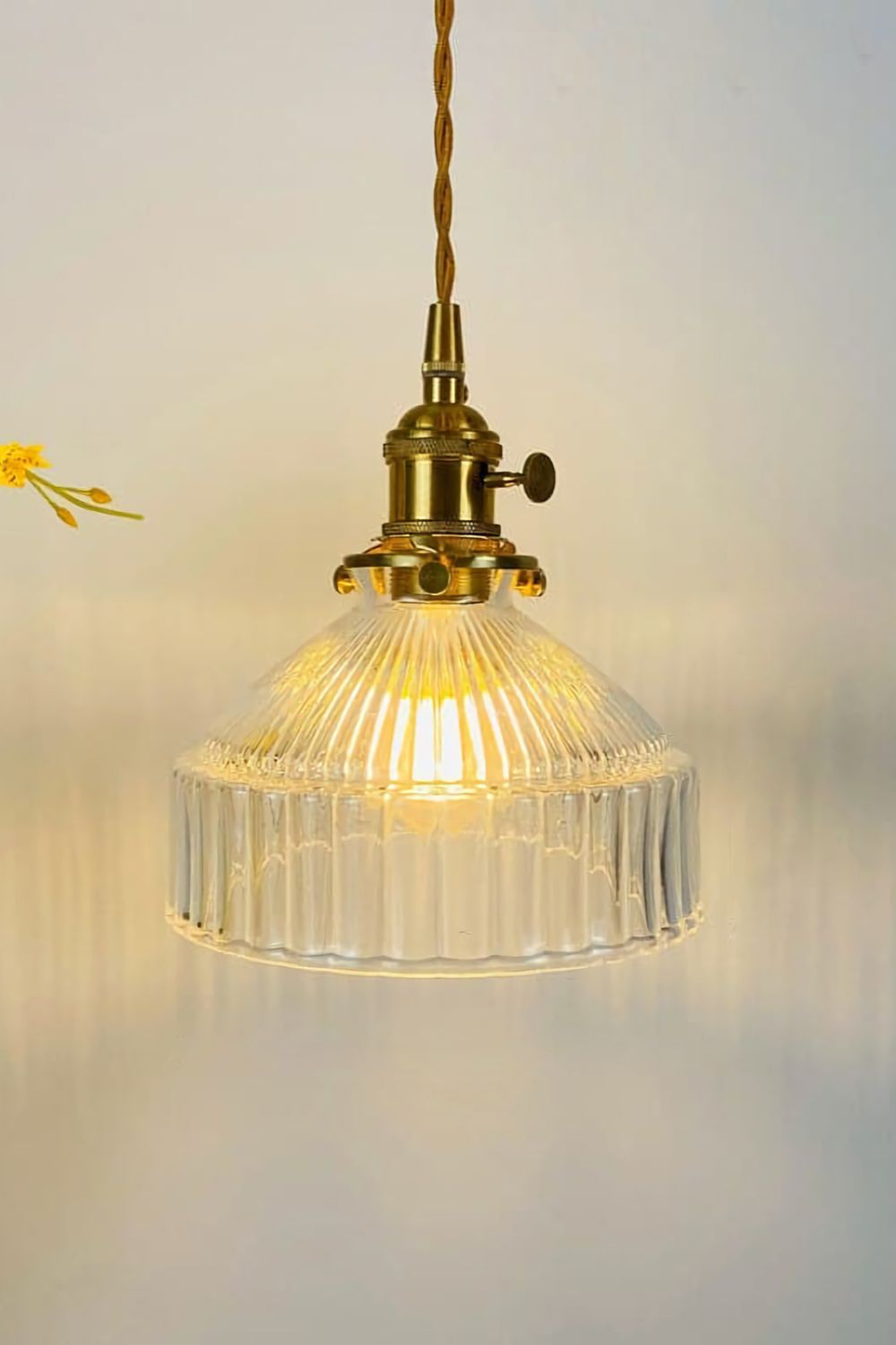 Vintage Hanglamp van Glas en Metaal – Elegante Woonkamer en Slaapkamer Lamp 3