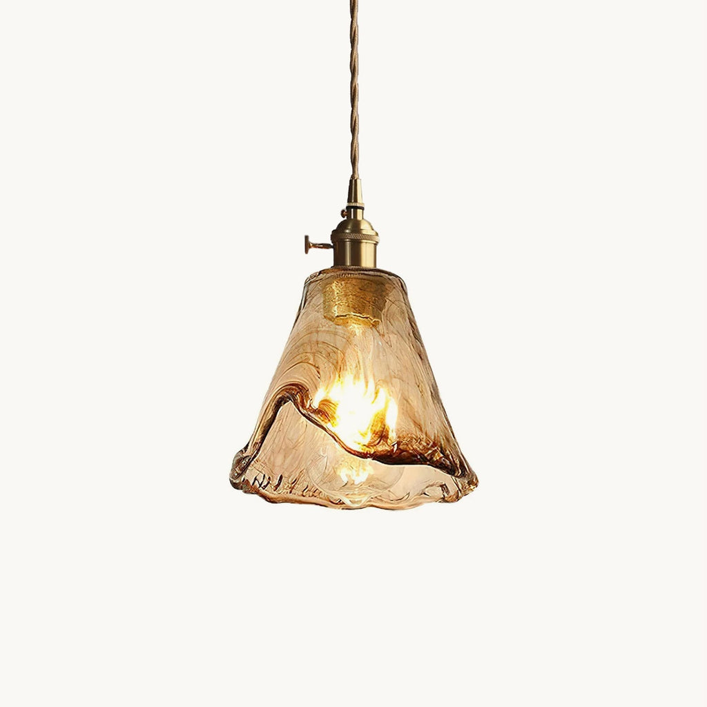 Vintage Hanglamp van Messing en Glas voor Woonkamer, Eetkamer of Slaapkamer – Stijlvolle Binnenverlichting 1
