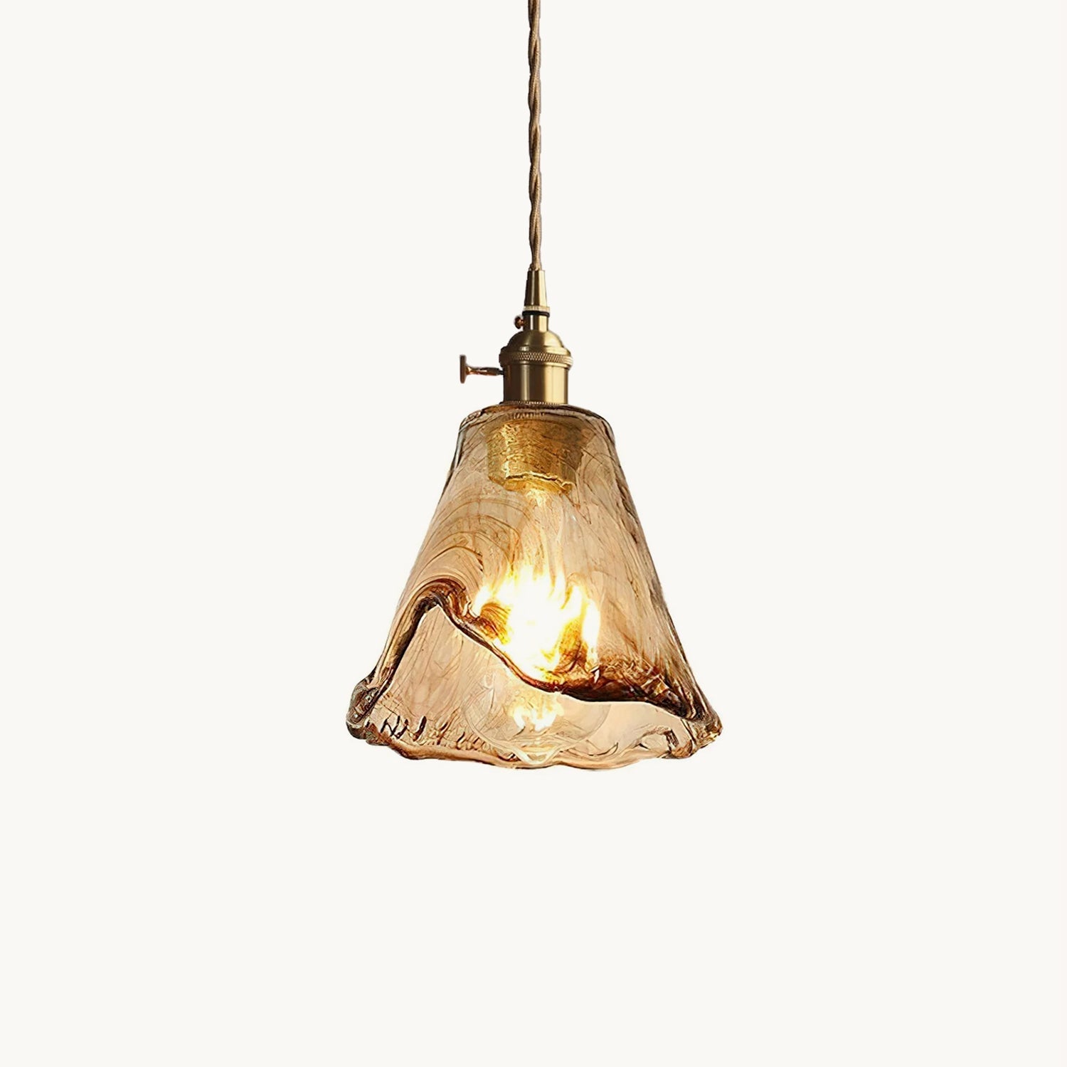 Vintage Hanglamp van Messing en Glas voor Woonkamer, Eetkamer of Slaapkamer – Stijlvolle Binnenverlichting 1