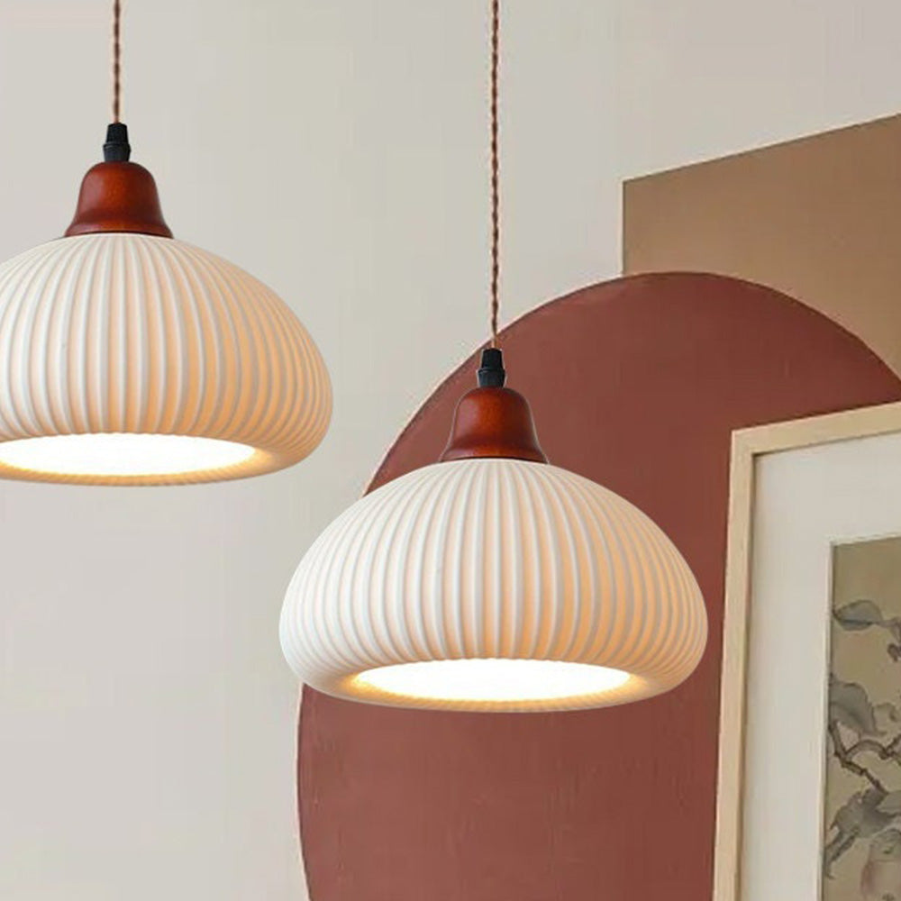 Vintage Keramische Hanglamp in Wit voor Eetkamer en Woonkamer met Uniek Ontwerp 7