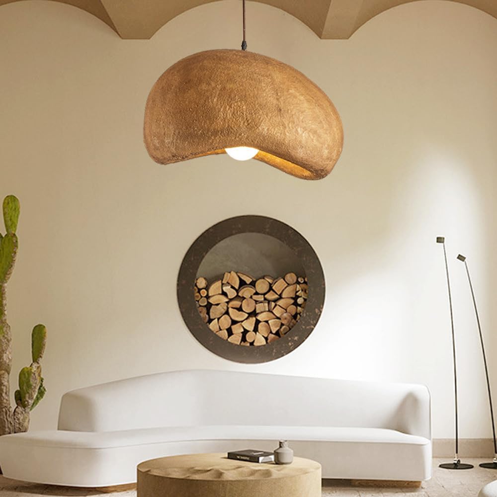 Wabi-Sabi Plafondlamp van Hoogwaardige Hars met Minimalistisch Ontwerp en Elegante Stijl 8