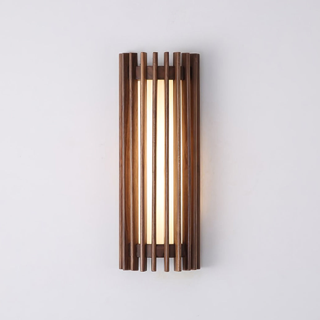 Walnoot Wandlamp met Geïntegreerde LED en Warm Witte Verlichting voor Binnen - Elegante Muurlamp 0