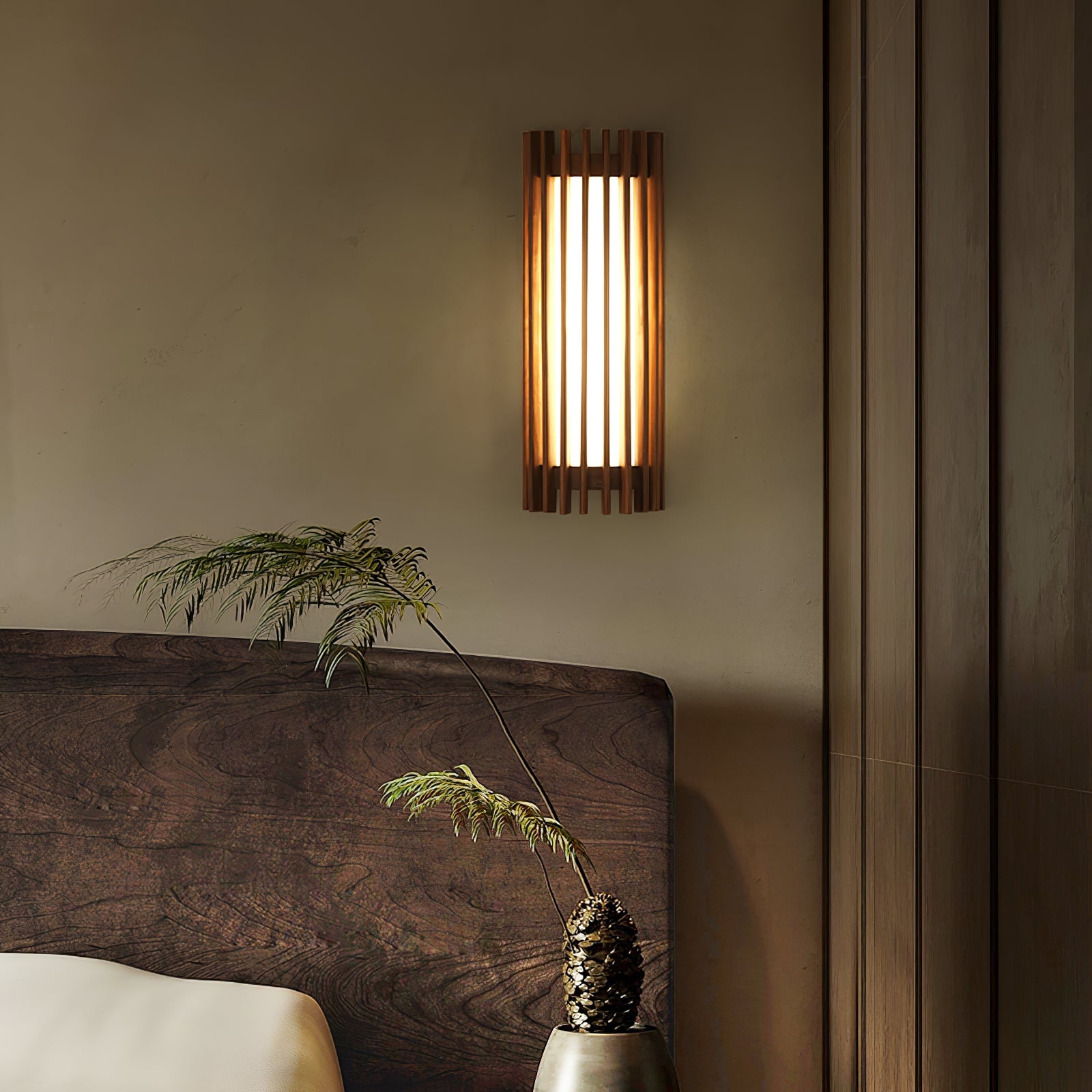 Walnoot Wandlamp met Geïntegreerde LED en Warm Witte Verlichting voor Binnen - Elegante Muurlamp 2