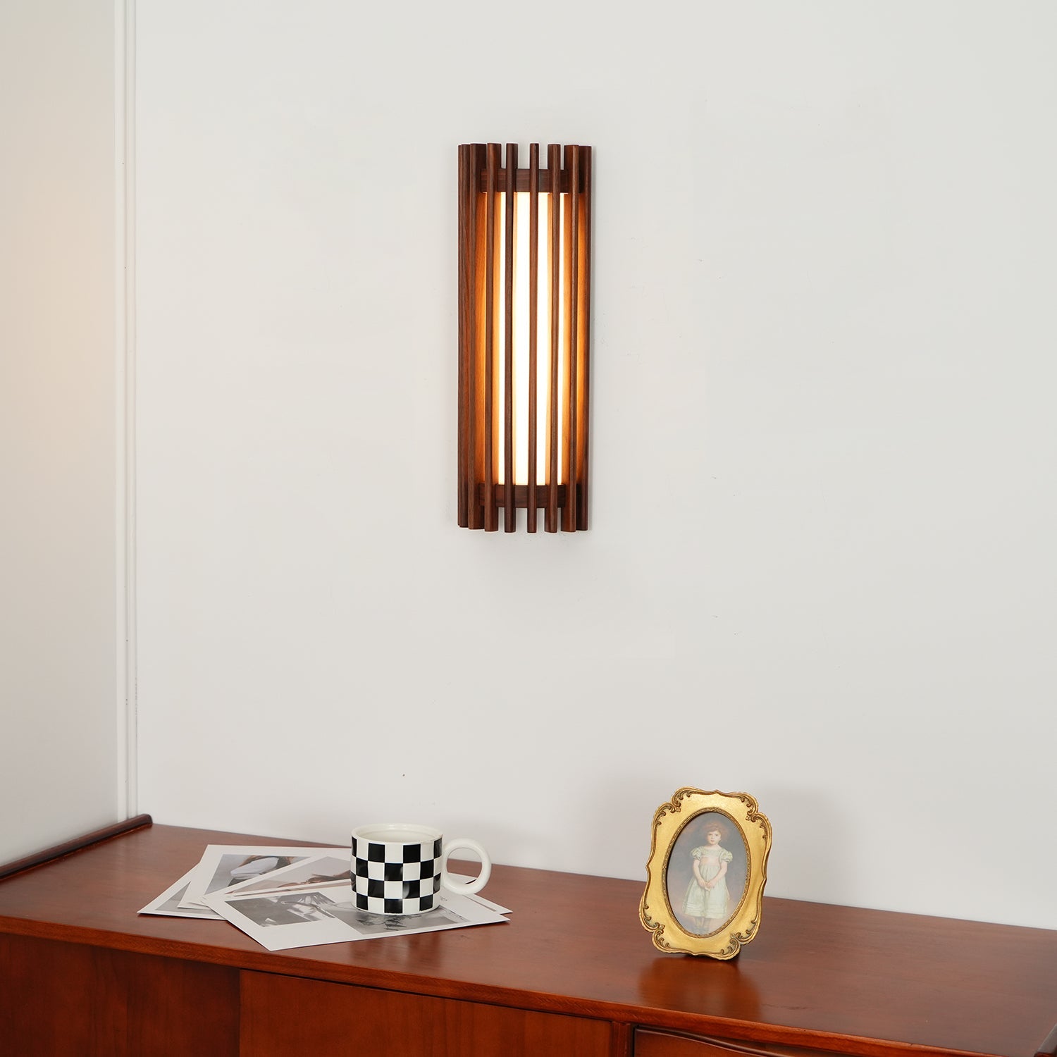 Walnoot Wandlamp met Geïntegreerde LED en Warm Witte Verlichting voor Binnen - Elegante Muurlamp 6