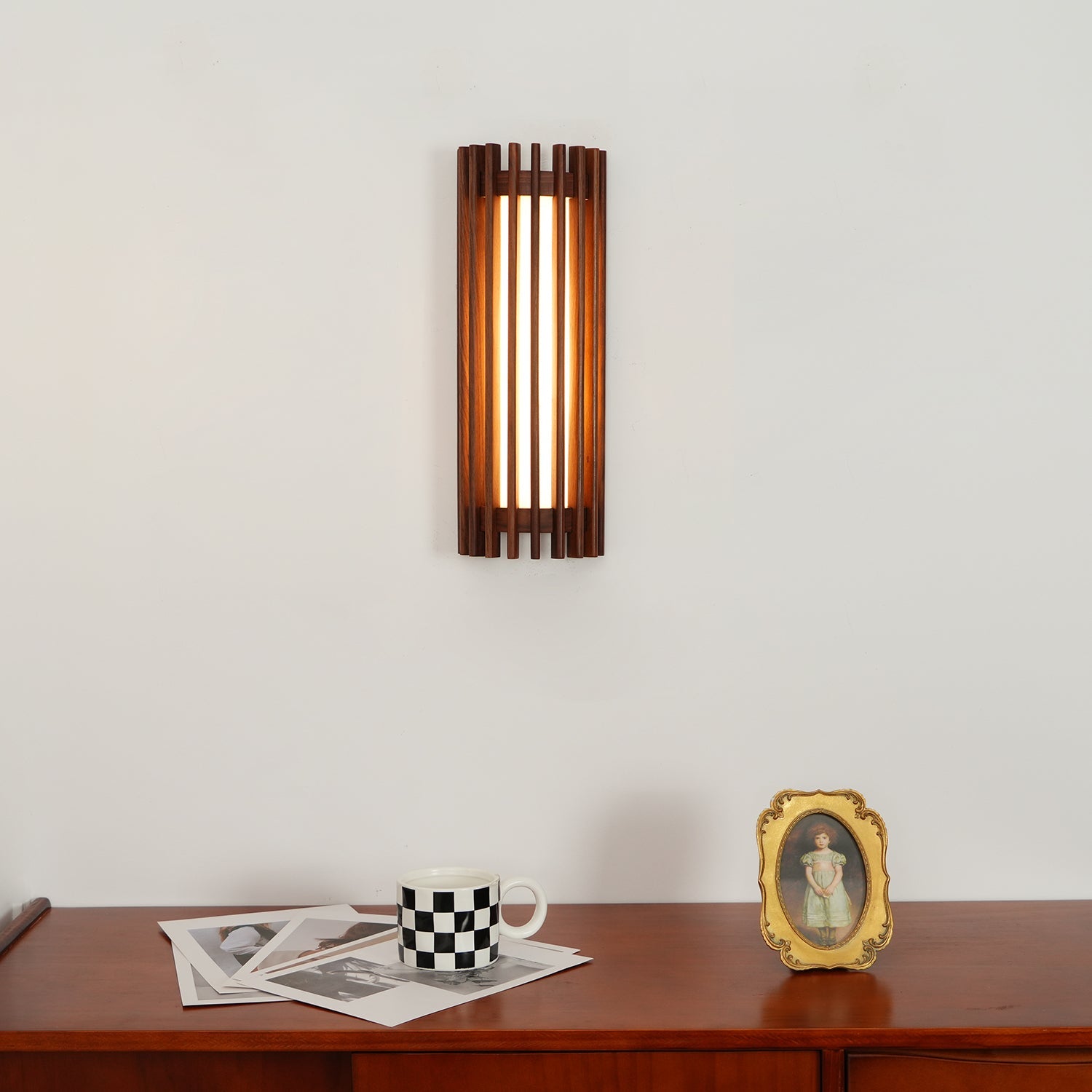 Walnoot Wandlamp met Geïntegreerde LED en Warm Witte Verlichting voor Binnen - Elegante Muurlamp 8