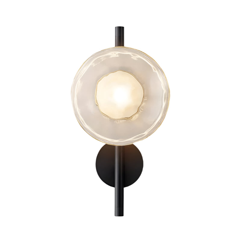 Wandlamp Zwart met Golvend Glasontwerp en Geïntegreerde LED Verlichting 22