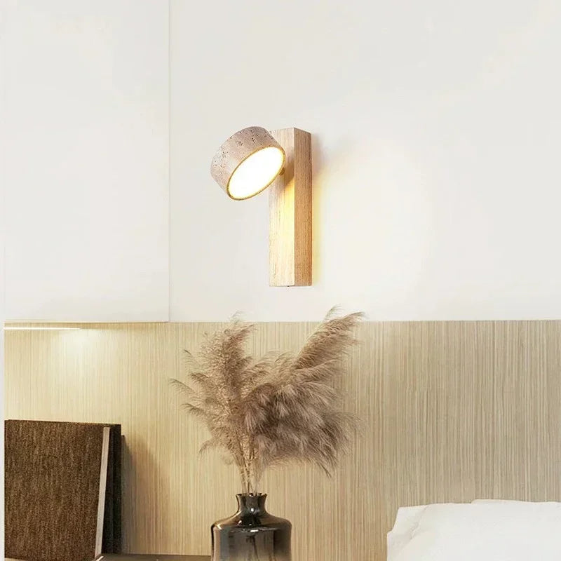Wandlamp van Cement met Houten Accenten en Minimalistisch Ontwerp voor Binnengebruik 6
