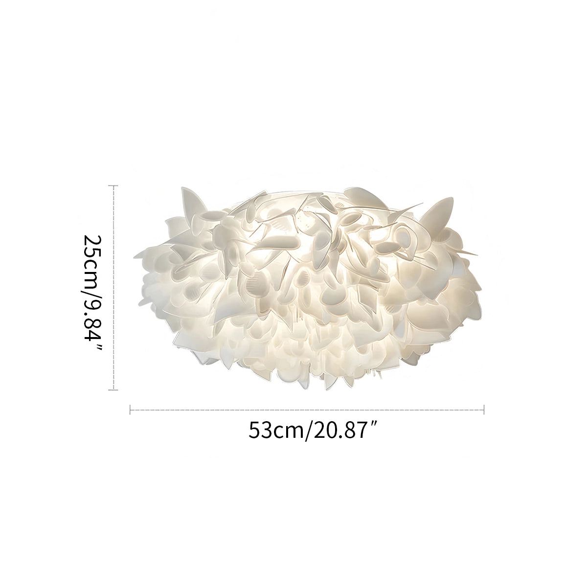 Witte Bloemvormige Plafondlamp – LED Plafonniere voor Slaapkamer en Gang, 30 cm Diameter 3