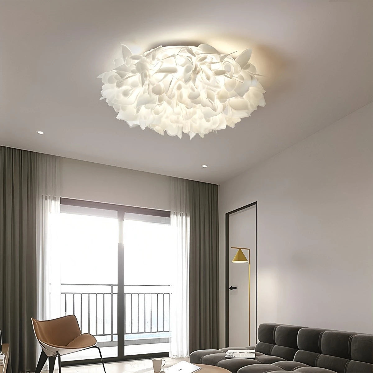 Witte Bloemvormige Plafondlamp – LED Plafonniere voor Slaapkamer en Gang, 30 cm Diameter 6
