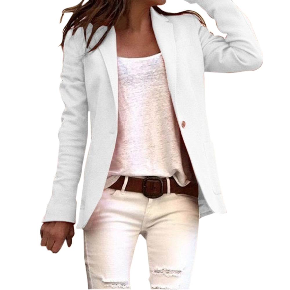 Zwarte Blazer Dames met Lange Mouwen en Elegante Knopen 1