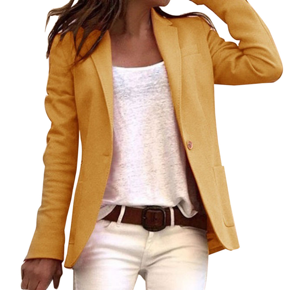 Zwarte Blazer Dames met Lange Mouwen en Elegante Knopen 4