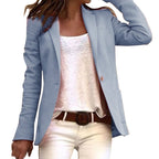 Zwarte Blazer Dames met Lange Mouwen en Elegante Knopen 6