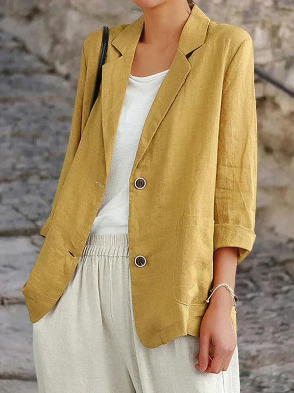 Zwarte Blazer Dames met Revers en Lichte Pasvorm 1
