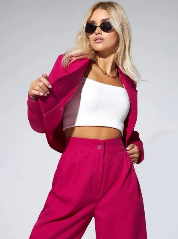 Dames Co-ord Set met Getailleerde Blazer en Broek Auralie