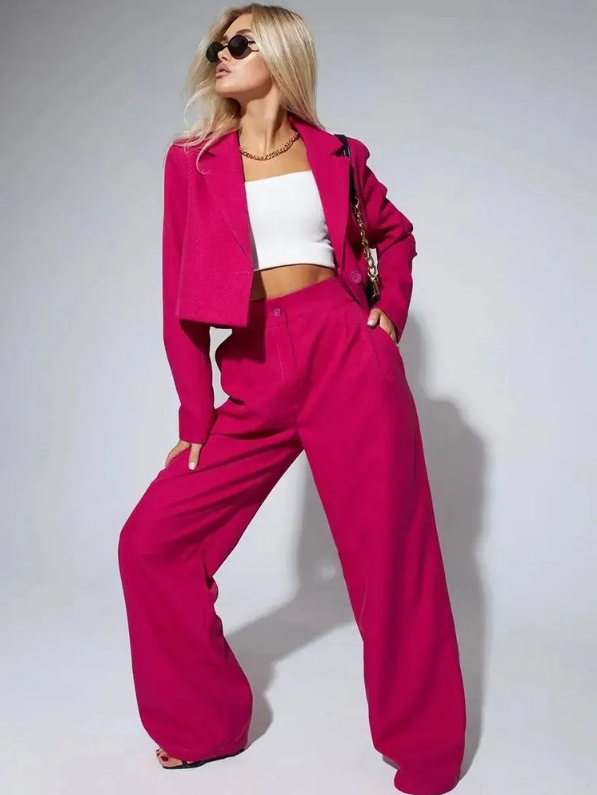 Dames Co-ord Set met Getailleerde Blazer en Broek Auralie